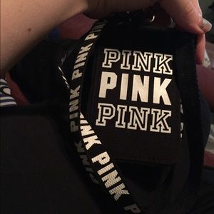 VS Pink Zippered ID Lanyard w/ Metal Clip RARE